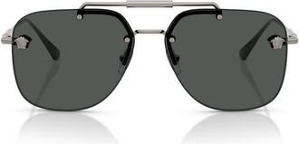 Versace 60mm Square Sunglasses in Gunmetal /Dark Grey at Nordstrom