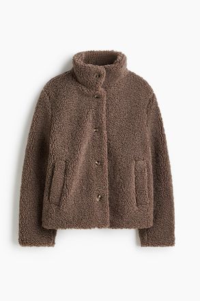 H&M Jacke aus Teddyfleece - Dunkelbeige