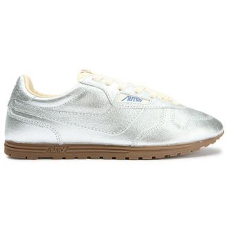 Autry Womens Windspeed Low Trainers - Silver Leather - Size UK 7
