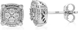 Vir Jewels 1/10 cttw Lab Grown Diamond Composite Earrings in Sterling Silver With Push Backs For Women