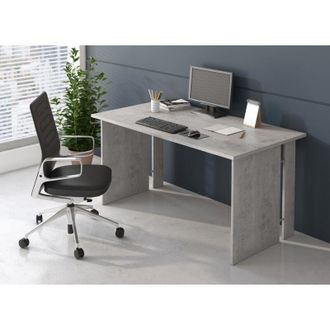 Dmora Escritorio Zibello, Modular, Pasacables, Color Gris, Medidas 150x78.2x75h Cm Gris Cemento