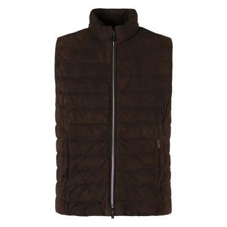 Moorer Waistcoats, male, Brown, L, Padded Goose Down Bodywarmer