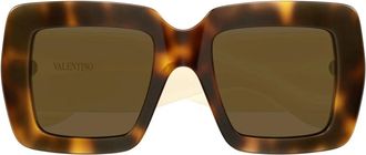 Valentino Vg 0056S Zonnebril - Dames - Zonnebrillen - Bruin - 51 MM - Nylon - Accessoires