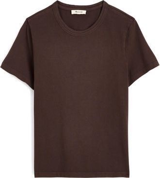 Madewell Perfect Crewneck T-Shirt in Dark Brown at Nordstrom, Size Xx-Small