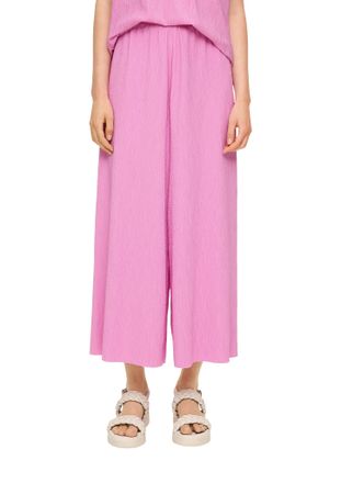 s.Oliver Culotte S.OLIVER, Damen, Gr. 40, N-Gr, lila (lila, pink), Obermaterial: 100% Polyester, Strukturmuster, regular fit kn&ouml;chelfrei, Hosen Culotte, Sommer