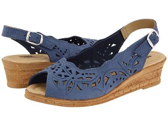 Spring Step Orella Womens Wedge Shoes Blue Nubuck : EU 42 (US Womens 10.5-11) M, Suede