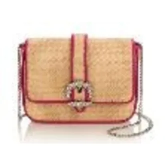 Jimmy Choo London Cheri Raffia and Leather Crossbody