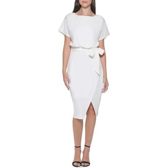 Kensie Tie Front Blouson Dress in Ivory at Nordstrom Rack, Size 4