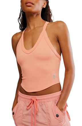 Free People FP Movement All Clear Crop Racerback Tank in Fruit Punch at Nordstrom, Size X-Large