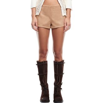 Lioness Sun Drenched Faux Suede Shorts in Chocolate at Nordstrom Rack, Size X-Large