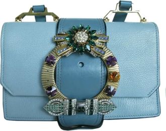 Miu Miu Pre-owned Shoulder Bags, female, Blue, Size: ONE SIZE Pre-owned Leather shoulder-bags