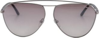 Tom Ford FT068116G Aviator Full Rim Sunglasses - Silver