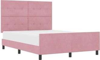 vidaXL Box Spring Bed with Headboard Pink 160 x 200 cm Velvet vidaXL