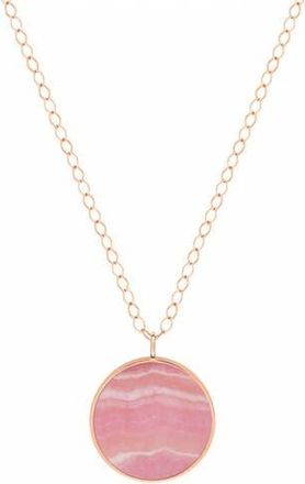 Ginette NY Jumbo Ever Necklace in Pink Rhodochrosite at Nordstrom, Size Large