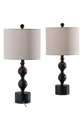 Adesso Julius Set of 2 Table Lamps in Black at Nordstrom