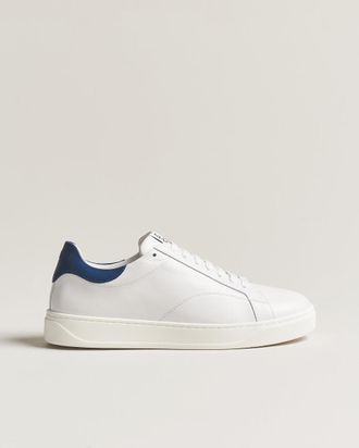 Lanvin Dbb0 Leather Sneaker In White/ Dark Blue