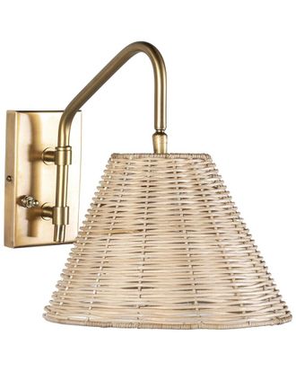 nuLOOM 13in Rattan Swing Arm Wall Sconce