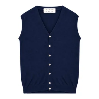 Cashmere Company Cashmere Company, Truien & Vesten, Heren, Blauw, XL, Katoen, Gilet Bottoni F.12