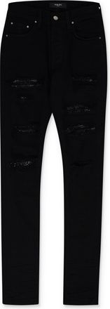 Amiri Overdyed Black Crystal Thrasher Skinny Jeans