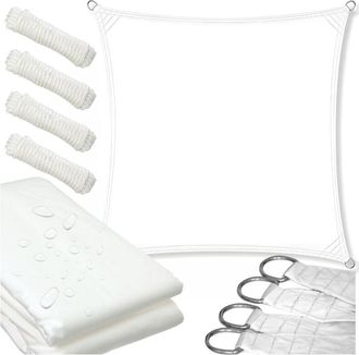 OEM Toldo De Vela Impermeable, Resistente Al Sol Y A Los Rayos Uv, Color Blanco, 4 X 4 M