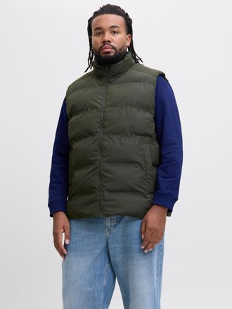 Jack & Jones Plus Size Steppweste JJESOHO BODYWARMER COLLAR SN PLS, Herren, Gr. 4XL, rosin, Web, Obermaterial: 100% Polyester, JACK & JONES PLUSSIZE, unifarben, regular fit 