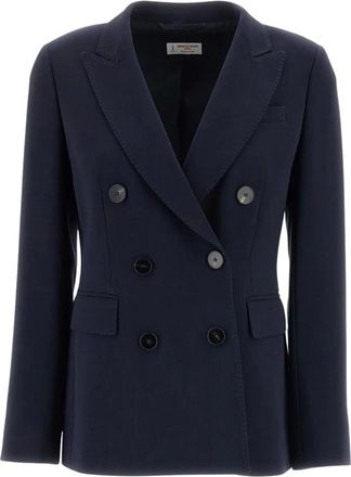 Alberto Biani Blazer Cady de Doble Botonadura - Jackets - Mujer - Azul - XS