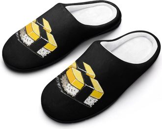 Generic Tamagoyaki Slippers Men Winter Warm Cotton Anti-Slip Indoor Slip-Ons House Shoes