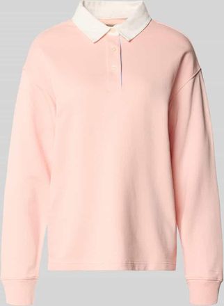 GANT Longsleeve mit Polokragen und kurzer Knopfleiste in Rosa, Gr&ouml;&szlig;e XXL
