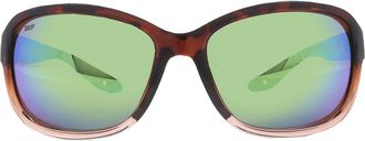 Costa Seadrift Gren Mirror Polarized Polycarbonate Rectangular Ladies Sunglasses 6S9114 911405 58