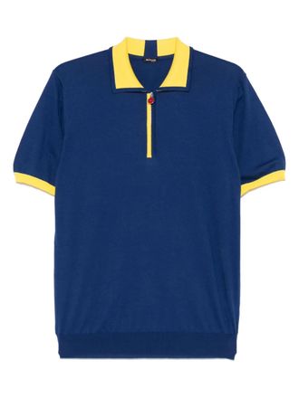 Kiton Poloshirt met contrasterende afwerking - Blauw