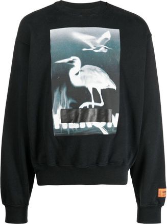 Heron Preston Censored-print crew-neck sweatshirt - men - Cotton - S - Black