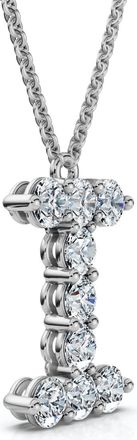 Pompeii3 1Ct Diamond Initial I Pendant 14k Gold 18 Necklace Lab Grown 5/8 Tall