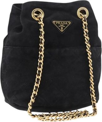 Prada Pre-owned Bucket Bags, female, Black, Size: ONE SIZE Pre-owned Vintage Bucket Bag