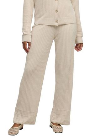 Barefoot Dreams CozyChic Ultra Lite Textured Hem Ribbed Pants in Stone at Nordstrom, Size X-Small