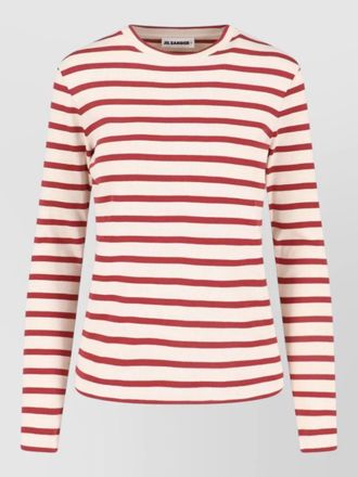 Jil Sander long sleeve crew neck striped top