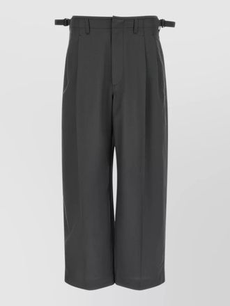 Christophe Lemaire pleated tailored trousers adjustable waist tabs