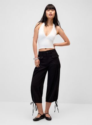 Twik Womens Twill wide-leg cropped pant