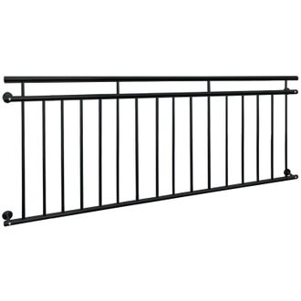ECD Germany Ecd Germany - Balc&oacute;n Franc&eacute;s 225 X 90cm Balustrada Rejilla Para Ventana Terraza Barras Color Negro Transversales Verja De Seguridad Barandilla De Acer