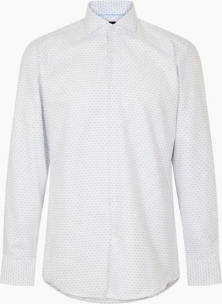 HUGO BOSS Mens Spread Collar Long Sleeve Oxford Shirt - White - Size: 17.75 inch