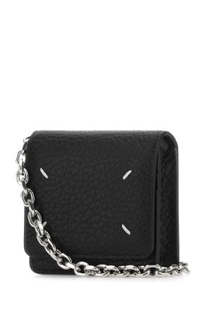 Maison Margiela Womens Black Leather Card Holder T8013 Portafogli Wallet