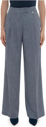 Liu Jo Broeken, Dames, Blauw, S, Denim, M&eacute;lange Stof Palazzo Broek