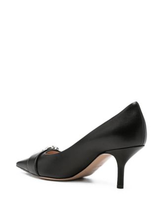Emporio Armani Buckle-Detail Leather Pump - Black