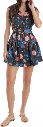 Karina Grimaldi Luna Print Mini Dress In Petal Noir