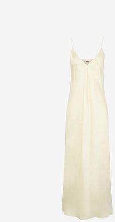 Khaite Langes figurbetontes Kleid mit V-Ausschnitt aus Satin Taja