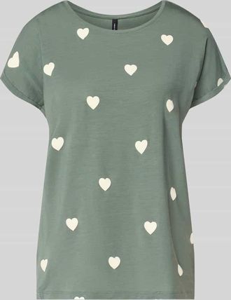 Vero Moda Relaxed Fit T-Shirt aus Lyocell-Mix Modell AVA in Schilf, Gr&ouml;&szlig;e XL