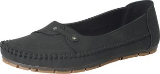 Generic Womens Embossed Leather Ballet Flat Walking Shoes with Arch Support Elegant Non Slip Shoes with Contrast Sole for Work, Casual Outfits Daily Life (6.5