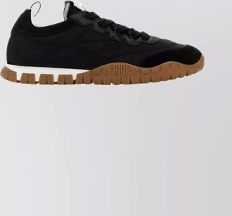 Miu Miu re-nylon and suede low-top sneakers