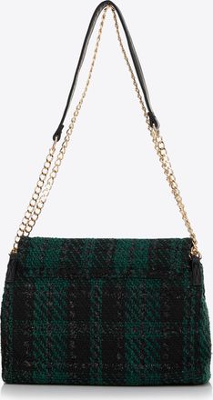 Wittchen Dames Boucl&eacute; Messenger Bag in Zwart en Groen Polyester