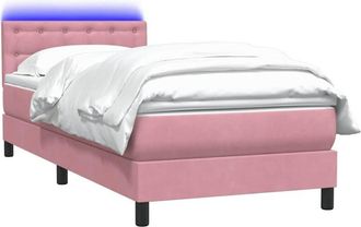 vidaXL Vidaxl - Cama Box Spring Con Colch&oacute;n Terciopelo Rosa 100x220 Cm
