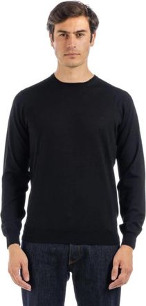 FILIPPO DE LAURENTIIS Royal Merino Crewneck - Heren - Ronde hals truien - Zwart - 2XL - Wol - Truien & Vesten